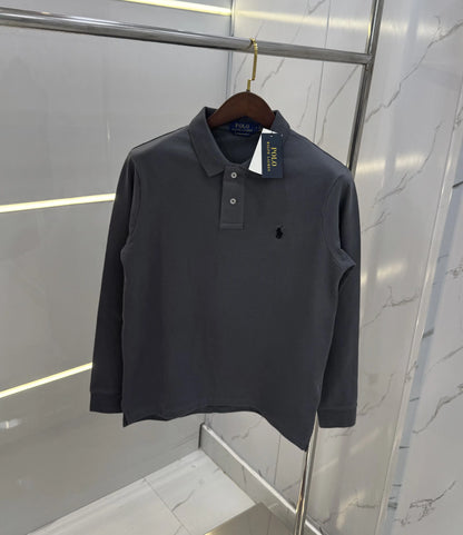 Ralph Laure n Grey Embroidery Logo Premium Full Sleeves Polo T-Shirt