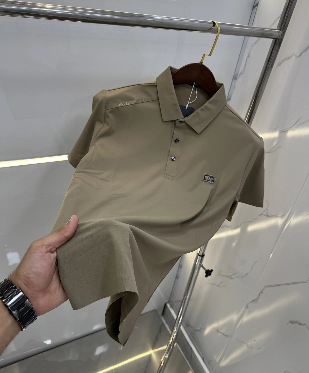 Dolce&Gabban.a Brown Luxury Polo T-shirt
