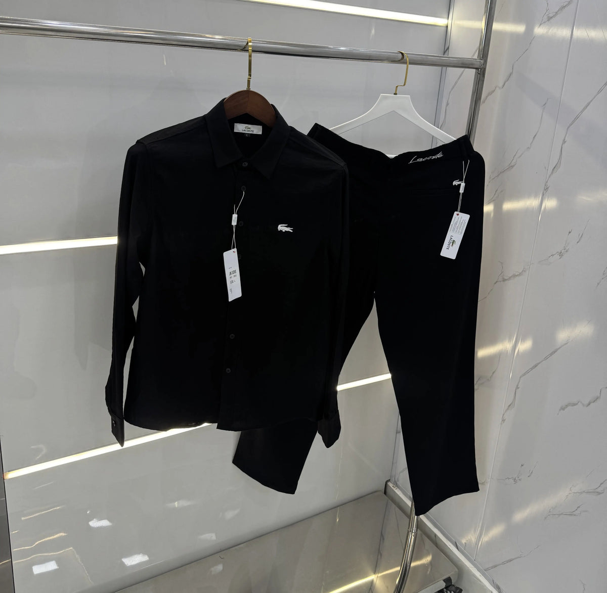 Lacost e Black Embroidery Work Italian Imported Combo