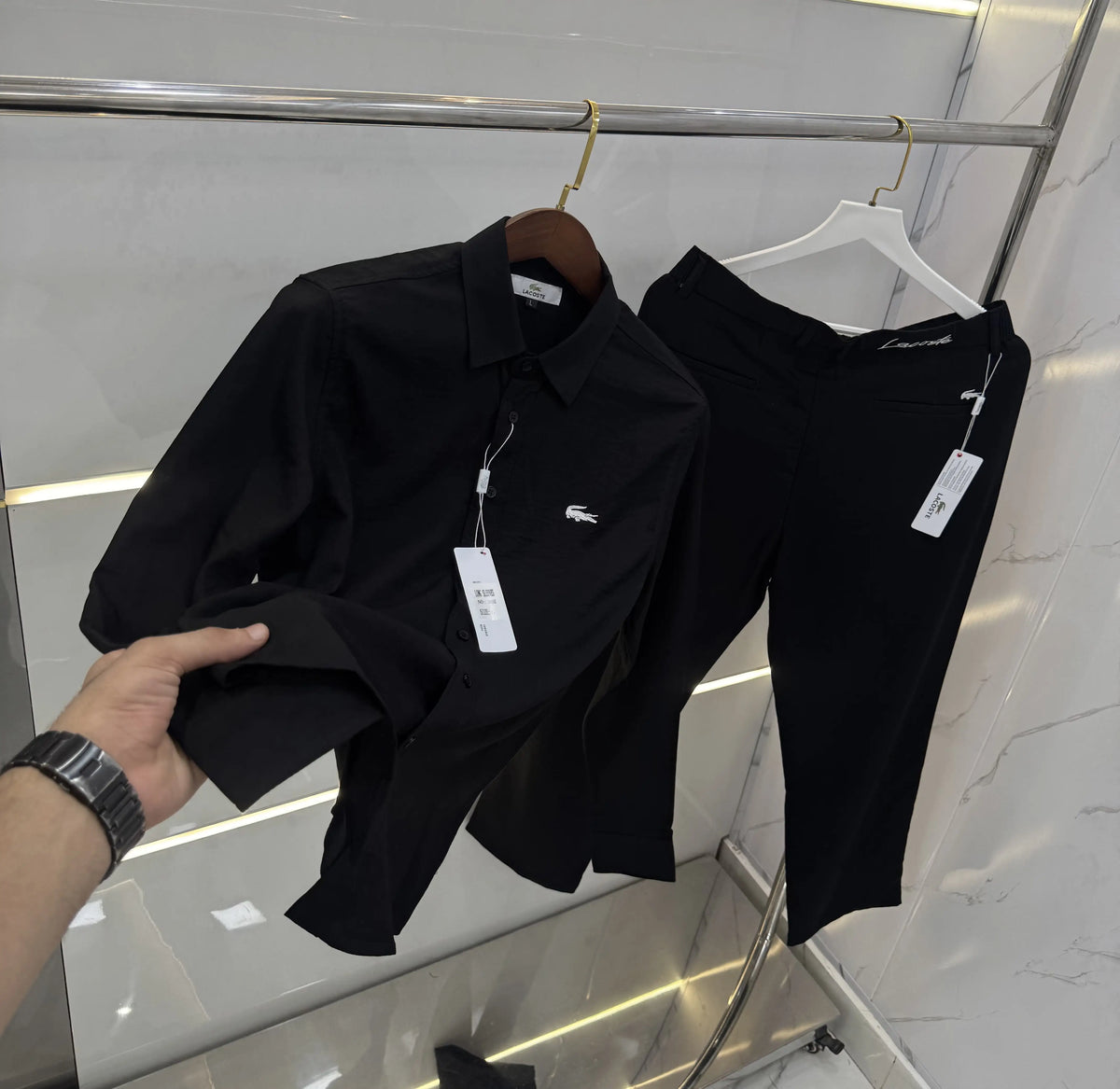 Lacost e Black Embroidery Work Italian Imported Combo