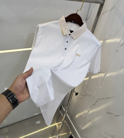 Hugo  Bos s White Luxury Polo T-shirt