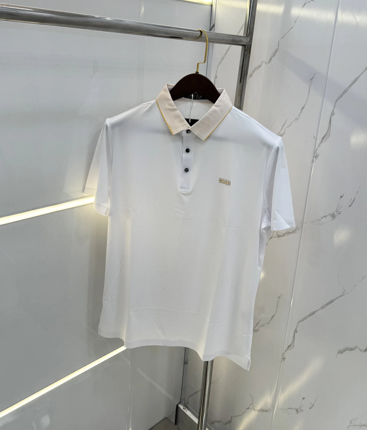 Hugo  Bos s White Luxury Polo T-shirt