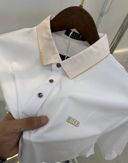 Hugo  Bos s White Luxury Polo T-shirt