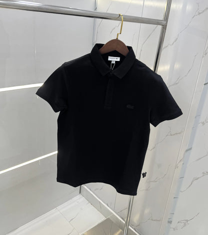 Lacost e Black Embroidery Logo Premium Polo T-Shirt
