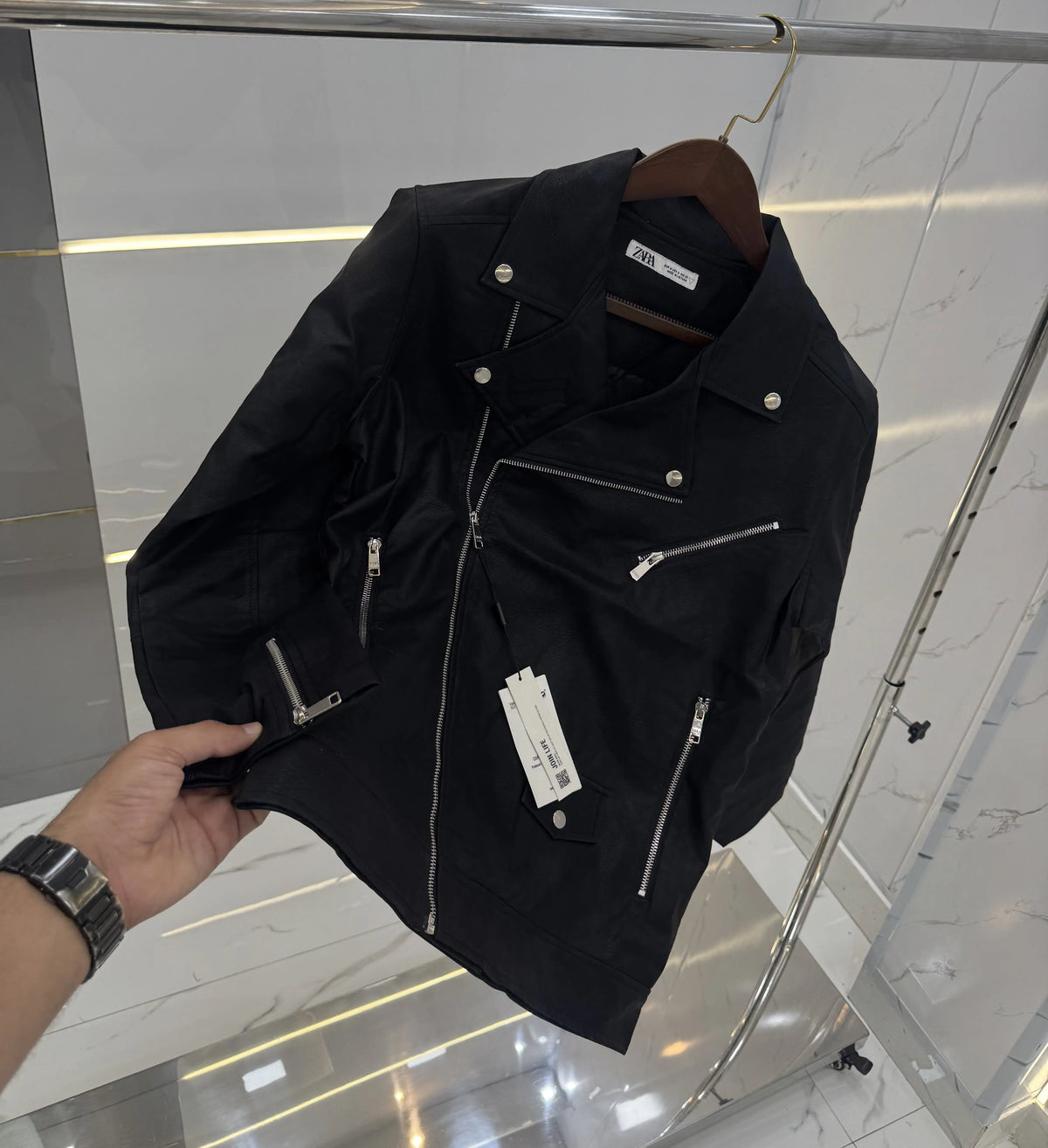 Zar a Cross Zip Premium Leather Jacket