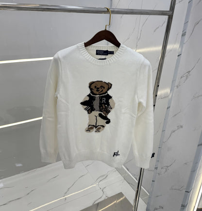 Ralph Laure n White Teddy Knitted Imported Pull Over