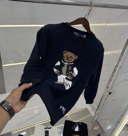Ralph Laure n Navy Blue Teddy Knitted Imported Pull Over