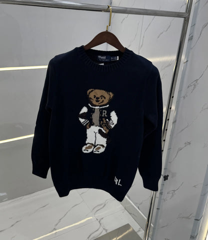 Ralph Laure n Navy Blue Teddy Knitted Imported Pull Over