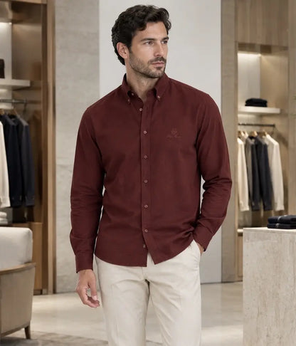 Loro Piana Rust Embroidery Logo Work Premium Shirt