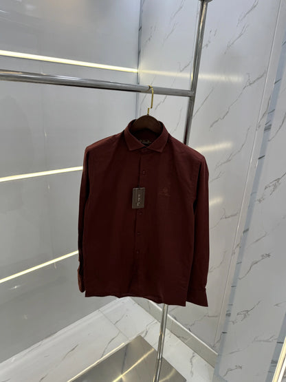 Loro Piana Rust Embroidery Logo Work Premium Shirt