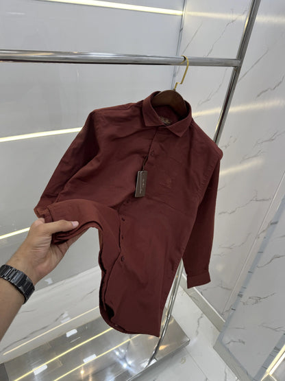 Loro Piana Rust Embroidery Logo Work Premium Shirt