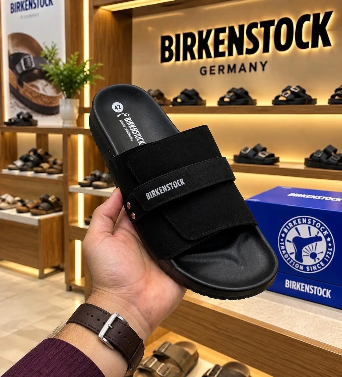 Birkenstock_Black Adjust Kyoto Nubuck Soft Slide For Men