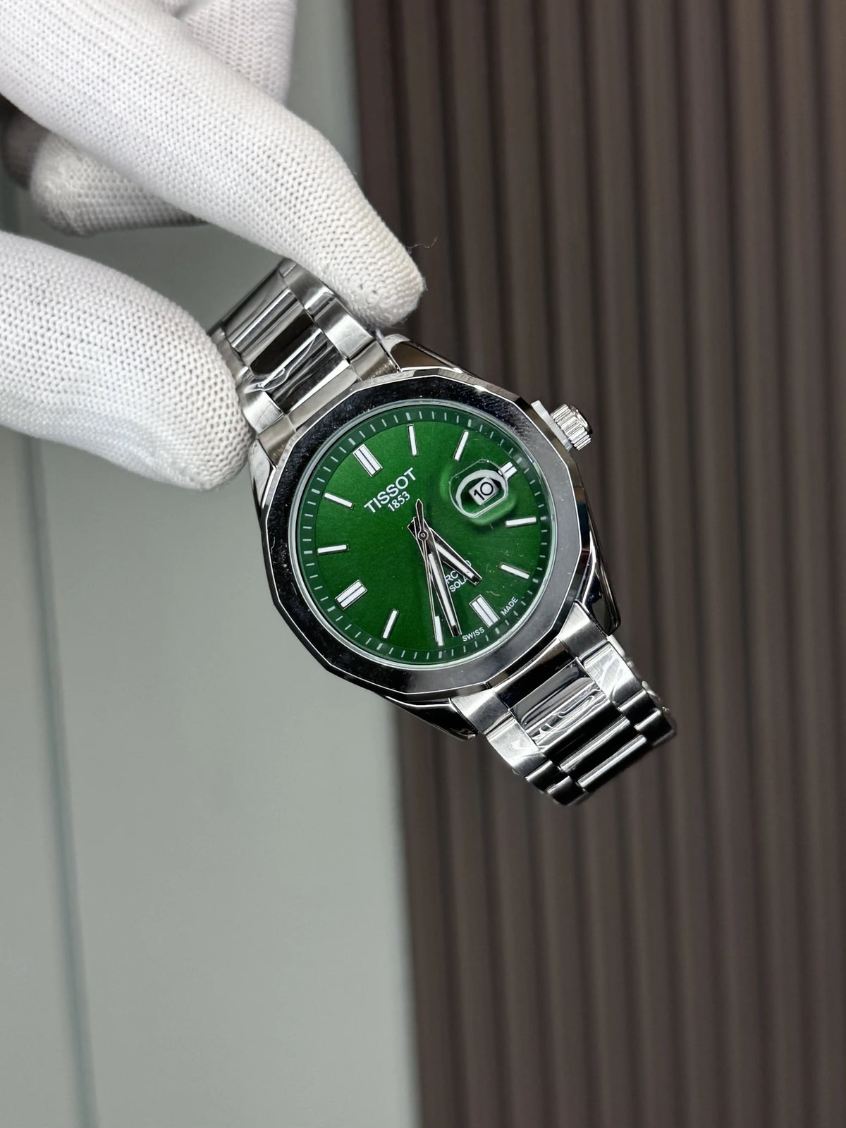 Tisso t Prc100 Silver Green Premium Watch