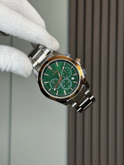 Omeg a Dual Tone Green Premium Chronograph Watch
