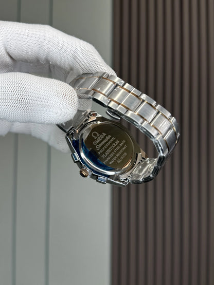 Omeg a Dual Tone Green Premium Chronograph Watch