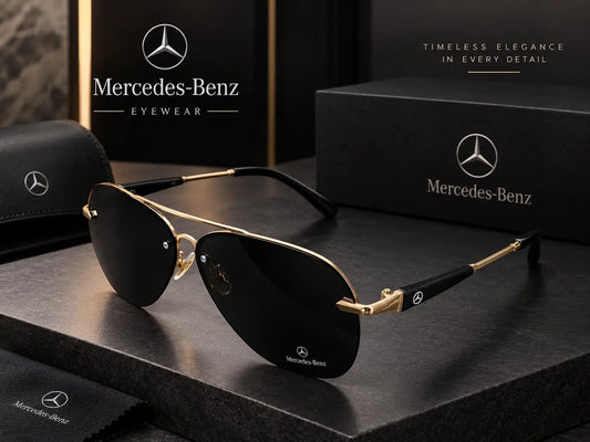 Mercedes Ben z Gold Black Aviator Premium Shades