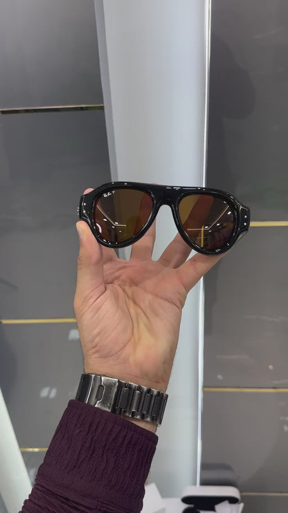 RB Puffer Avaitor Brown Glass