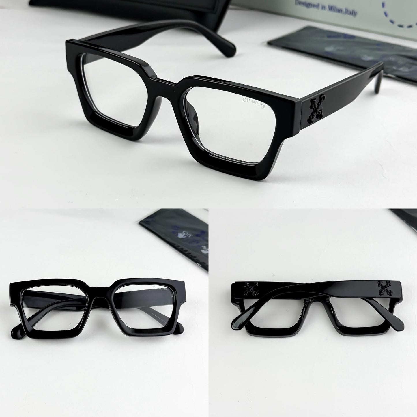 Off White Premium Jet BLACK Frame