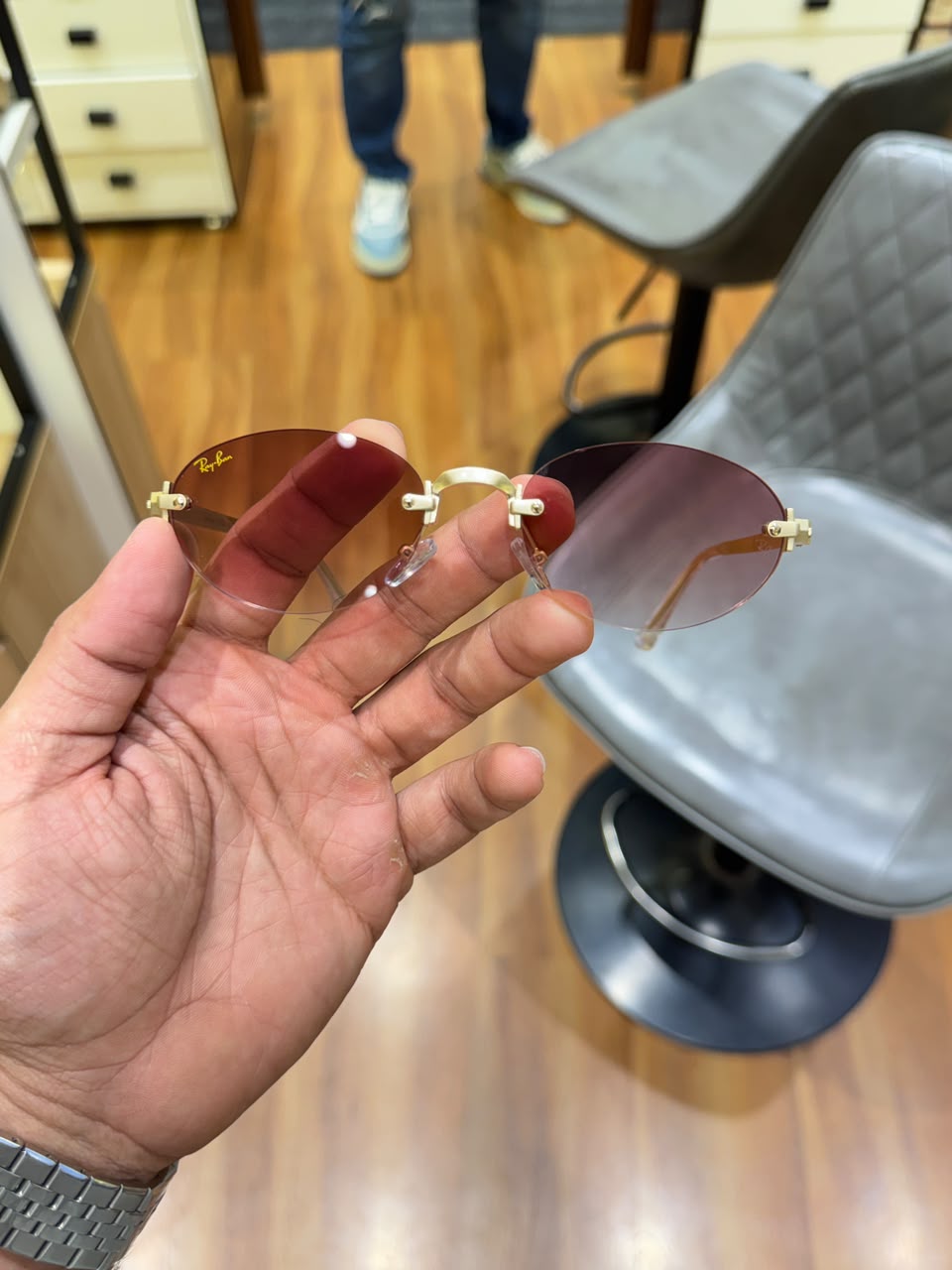 Ray ban Rocky ASAP Edition Oval Milange Gold Tinted Sunglasses 111