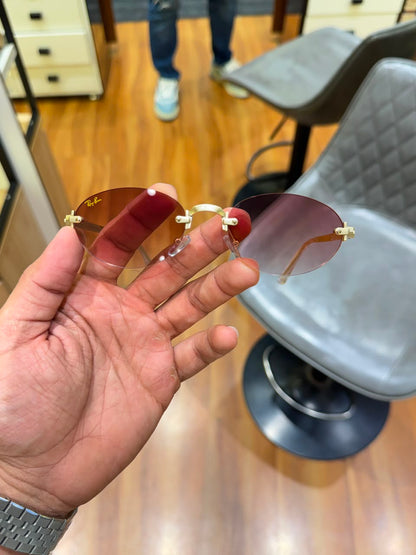 Ray ban Rocky ASAP Edition Oval Milange Gold Tinted Sunglasses 111