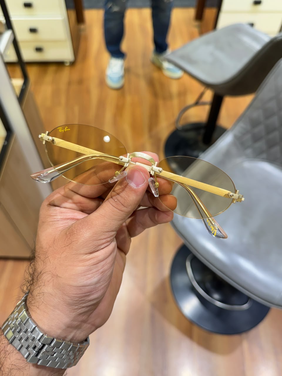 Ray ban Rocky ASAP Edition Oval yellow Gold Tinted Sunglasses 111