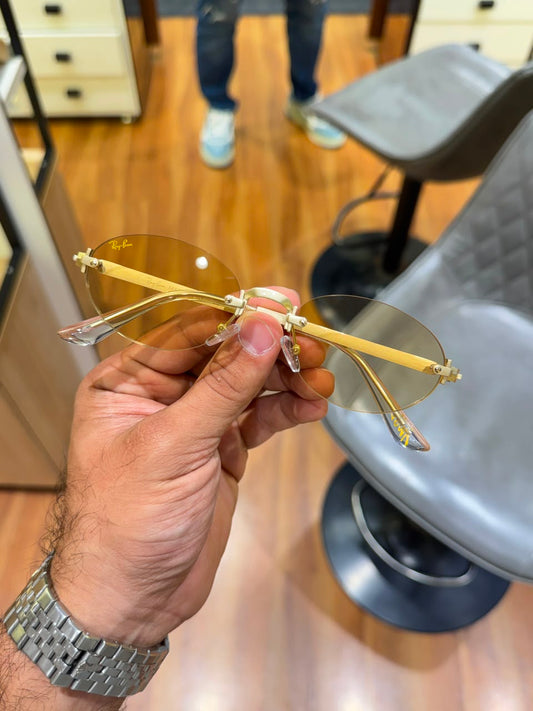 Ray ban Rocky ASAP Edition Oval yellow Gold Tinted Sunglasses 111