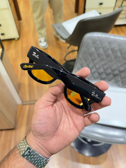 Ray ban Puffer Black Yellow Premium Model
