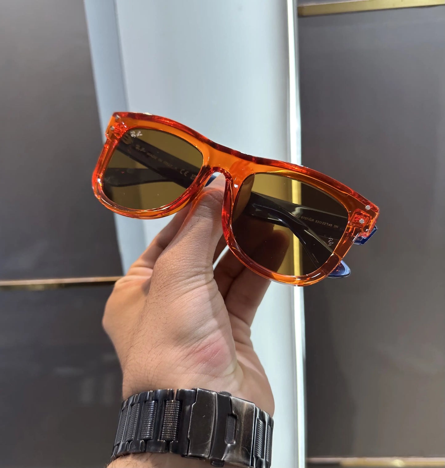 RB 0502 ORANGE BLUE PREMIUM SUNGLASS